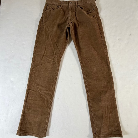 J Crew 770 Straight Fit Corduroy Pants Men's 31x32 Brown Casual Stretch Pants - Picture 3 of 10